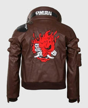 Cyberpunk 2077 Brown Bomber Jacket front view