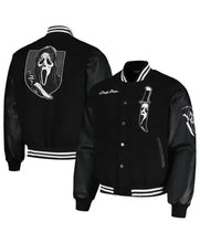 Scream Ghostface Butcher Knife Black Varsity Jacket