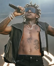YardLand Festival Shallipopi black leather vest