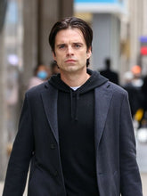 Sharper 2023 Sebastian Stan Gray Coat