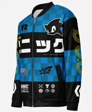 Blue and black checkered Sonic bomber jacket