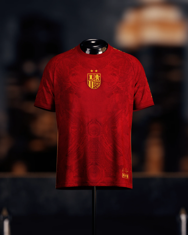 Spain Heritage 2026 jersey with World Cup timeline sleeves