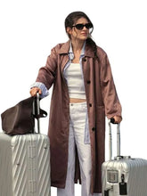 Ella Rubin inspired brown coat with shirt collar