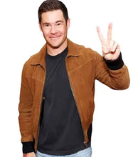 Super Bowl Adam Devine Brown Suede Jacket