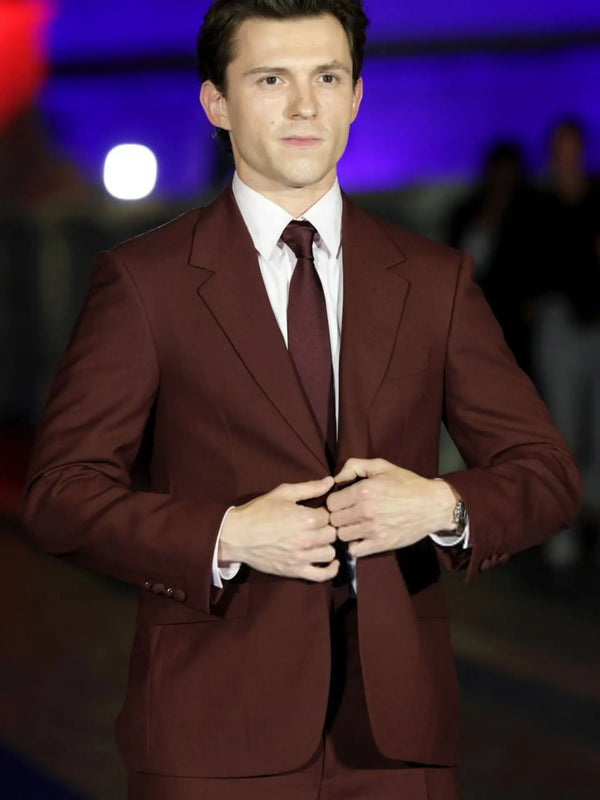 Men's Brown Single-Breasted Formal Suit front view