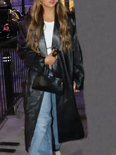 Tate McRae Black Leather Coat