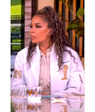 The View 2026 Sunny Hostin NBA Finals White Varsity Jacket