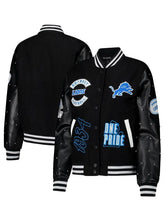 Detroit Lions Black Sparkle Varsity Jacket