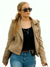 St. Clair real leather jacket with lapel collar