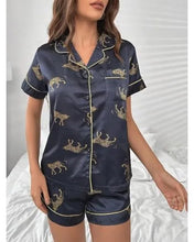 Hayley Dinaé black satin leopard print pajama set