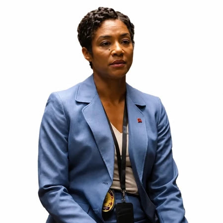 Sky blue blazer inspired by Tiffany Haddish in The Girl in the River