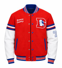 Denver Broncos Orange White Letterman Jacket