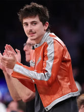 Timothée Chalamet Avirex Orange Leather Jacket
