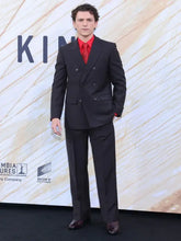 Tom Holland Black Double-Breasted Suit front view
