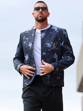 Collarless Tie Dye Fashion Jacket