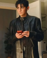 TV series inspired Cooper Turner black leather coat