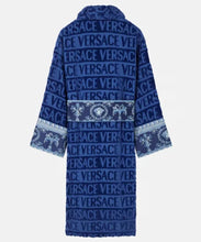 Vozien All-Over Motif Versace Blue Bathrobe