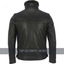Bomber Leather Jacket W Detachable Faux-fur Collar