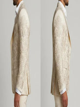 Men's Off-White Embroidered 3-Pc Suit