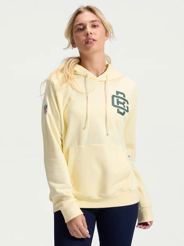 Women's beige Packers pullover fleece hoodie