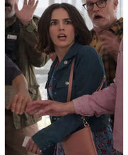 Zoey Deutch Gail Daughtry and the Celebrity Sex Pass Blue Cropped Wool Jacket
