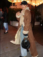 Rita Ora LA 2026 Brown Suede Leather Coat