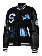 Detroit Lions Black Sparkle Varsity Jacket