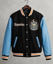 Halloween Argentina Varsity Jacket in white and blue