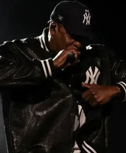 Yankees Stadium Performance Jay-Z black leather jacket