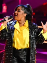 The Voice S28 Yoshihanna Embellished Leather Blazer