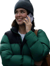 Voicemails for Isabelle 2026 Zoey Deutch Green Puffer Jacket