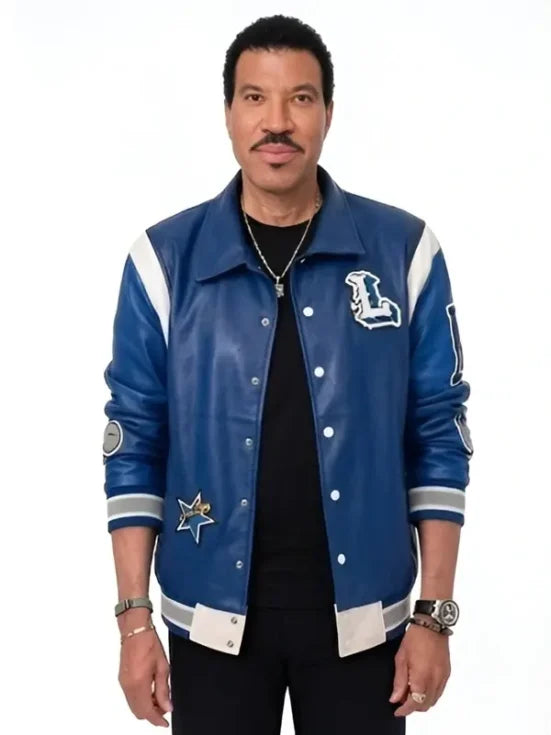 American Idol Lionel Richie Blue Varsity Jacket