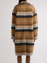 Beef Carey Mulligan Striped Wool Coat