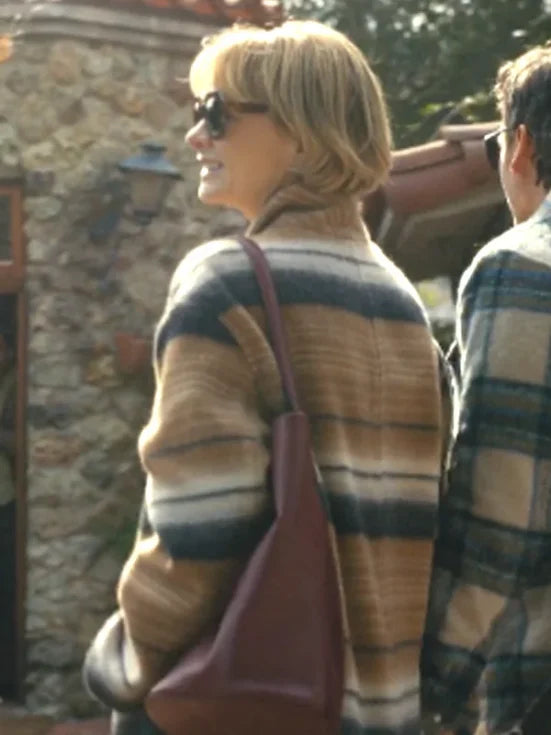 Beef Carey Mulligan Striped Wool Coat
