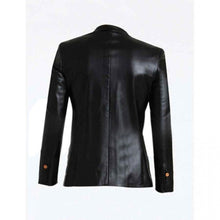 Men Black Leather Blazer Coat