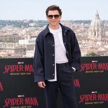 Tom Holland Photocall Italy 2026 Blue Cotton Jacket