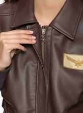 Brie Larson Captain Marvel Aviator Brown Bomber Leather Jacket