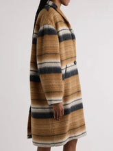 Beef Carey Mulligan Striped Wool Coat