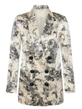 Carey Mulligan Beef White Floral Blazer