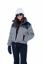 Michelle Keegan winter houndstooth ski puffer jacket