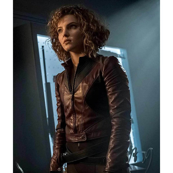 Gotham Camren Bicondova Burgundy Leather Jacket