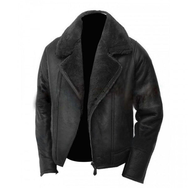 Handmade New Men Superb Inside Fur Leather Jacket