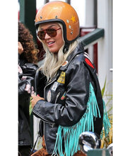 Katy perry harleys in hawaii biker black leather jacket