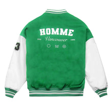 Homme Vancouver Logo Green/White Varsity Jacket