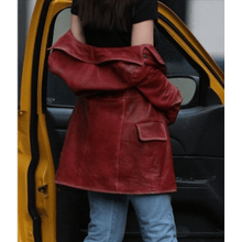 Madame Web Dakota Johnson Leather Peacoat