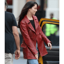 Madame Web Dakota Johnson Leather Peacoat
