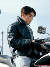 Jung Kook Calvin Klein Black Leather Jacket