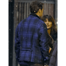 Love Again Sam Heughan Blue Check Jacket