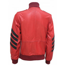 Maroon Bomber Military Leather Jacket