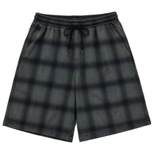 Men's Charcoal Grey & Navy Check Relaxed Shorts